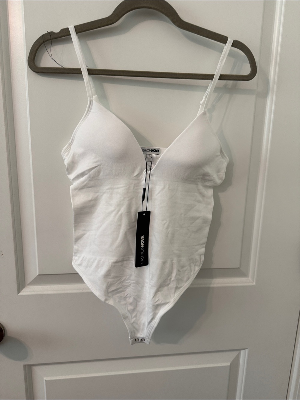 Fashion Nova White Serenity Sculpted Seamless Bodysuit